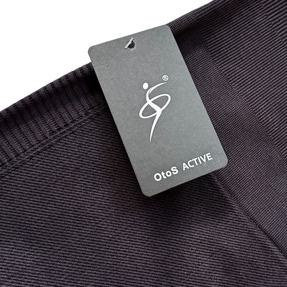 OtoS Active Charcoal Black Athletic Compression Capri Leggings - Picture 2 of 7